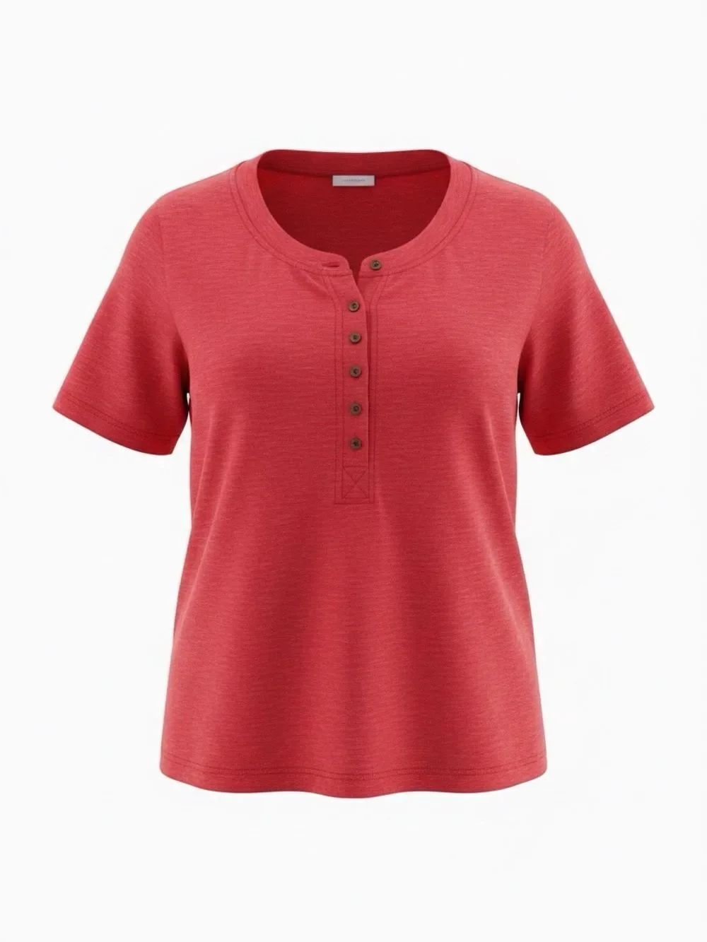J Jill Women’s Short Sleeve Henley Top - Red size XL